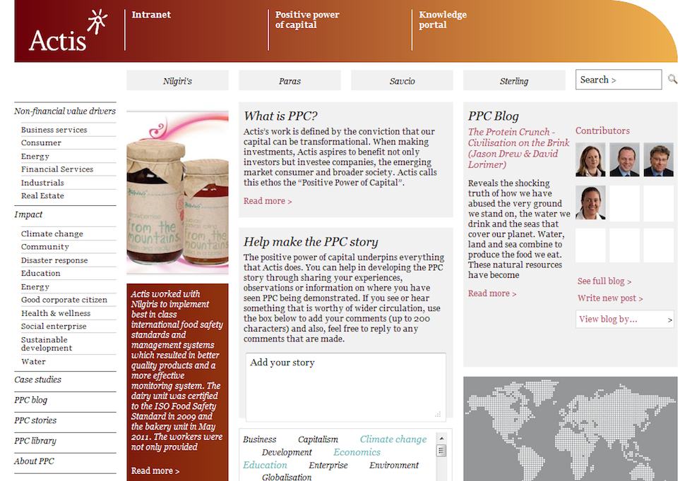 Actis PPC, Intranet